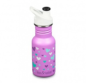 Bērnu Ūdens Pudele Šaura 355 ml Sporta Vāciņš - Orchid Hearts