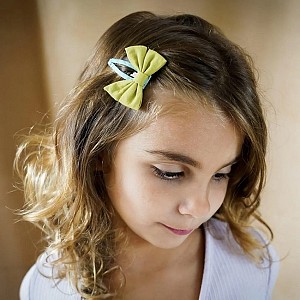 Bow Knot Hair Clips Set Grech & Co - Chartreuse / Sky Blue