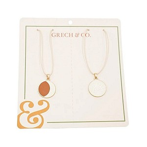 Grech & Co Enamel Children Necklace 2 pieces - Moon and Sun