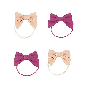 Grech & Co Hair Fable Bow Ponies set of 4 - Oat / Aster