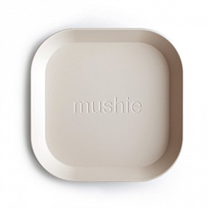 Mushie Dinner Plate Square Set of 2 (Ivory)